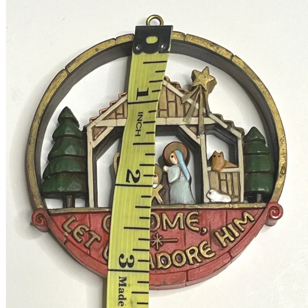 Hallmark Ornament 1977 Nostalgia O Come Let Us Adore Him Nativity